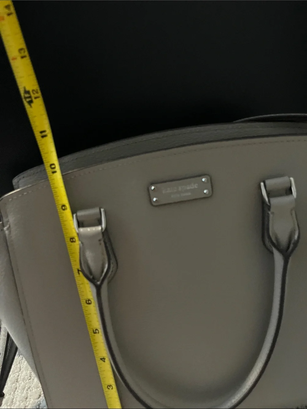 kate spade Taupe Gray Pebbled Leather Satchel - Picture 2 of 8